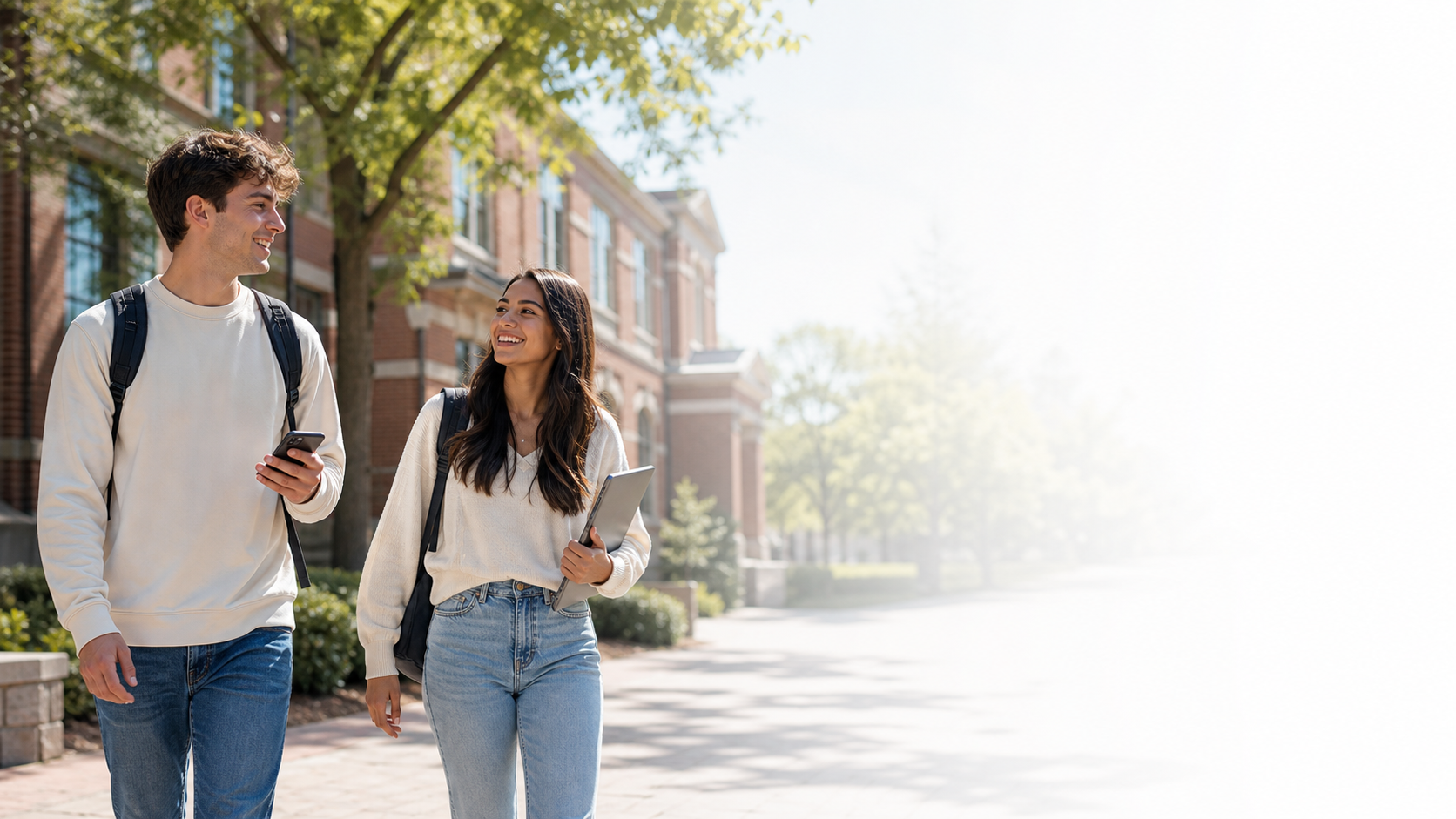 Students walking together on campus